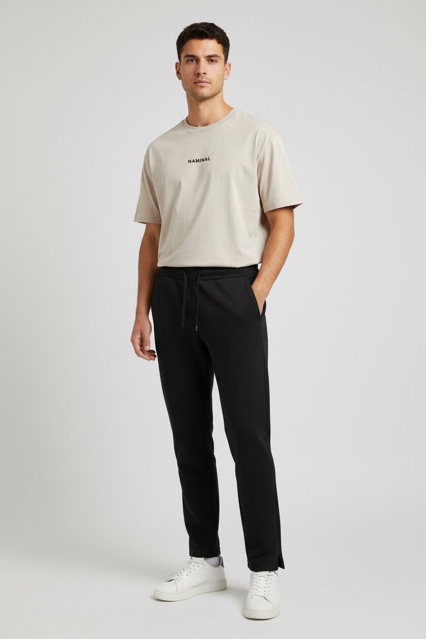 Naminal Basic Casual Pants (Wide Leg) - Navy