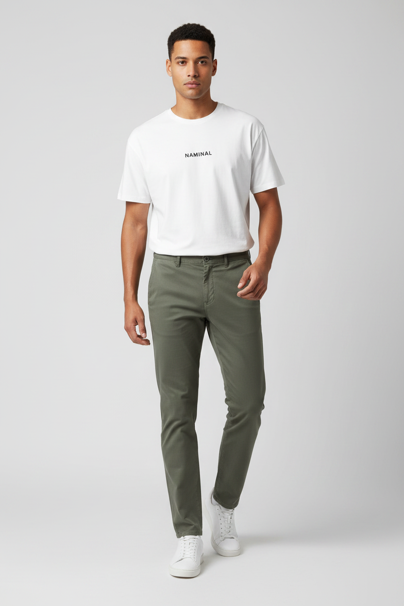 Naminal Basic Casual Pants (Regular) - Olive