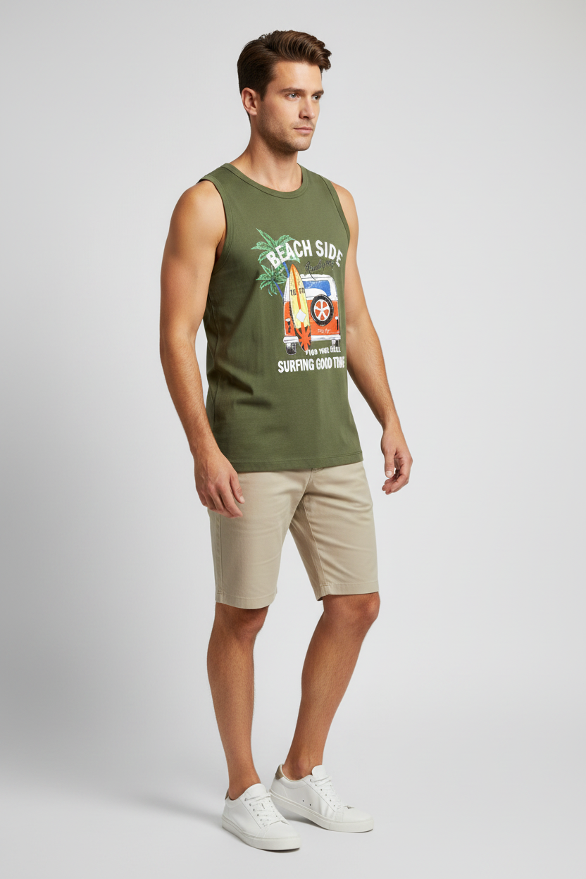 Naminal Graphic Cut Tanktop (Regular) - Olive