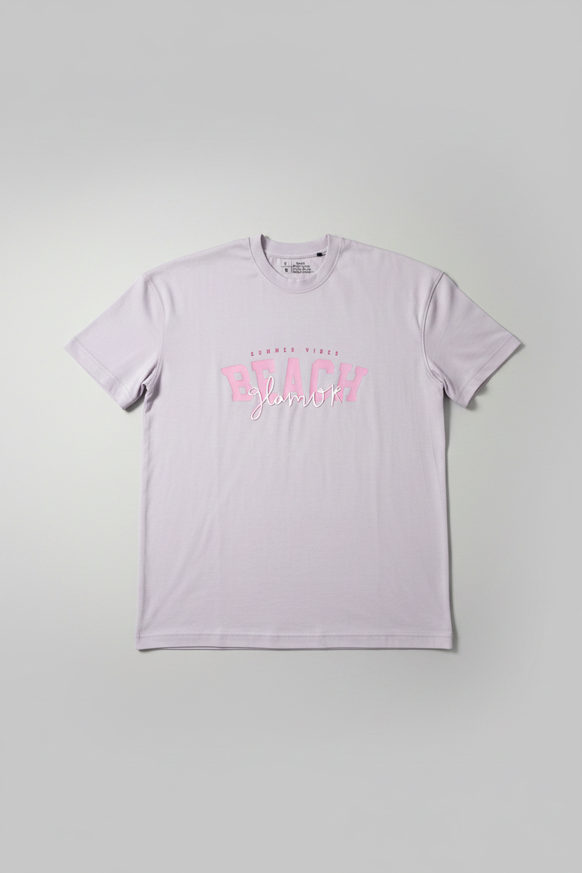 Naminal Graphic R.Neck T-Shirt (Oversize) - Lavender
