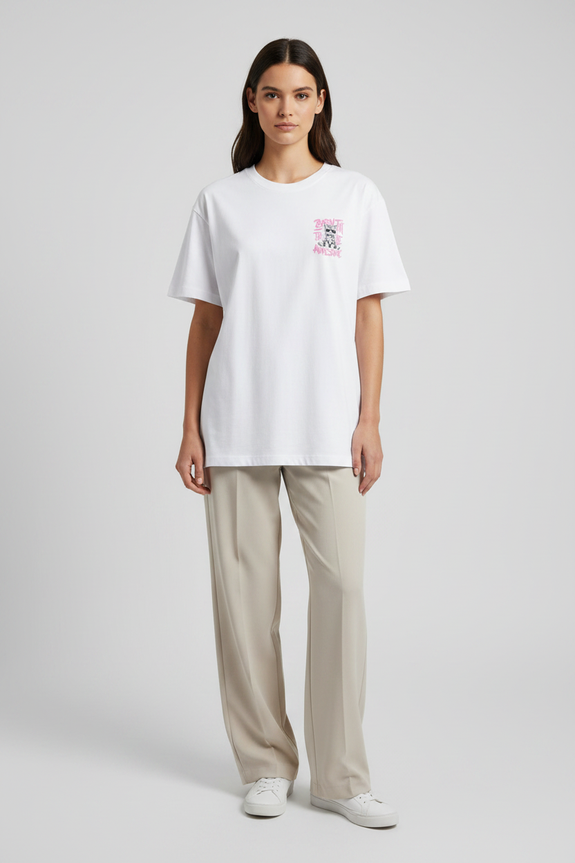 Naminal Graphic R.Neck T-Shirt (Oversize) - White