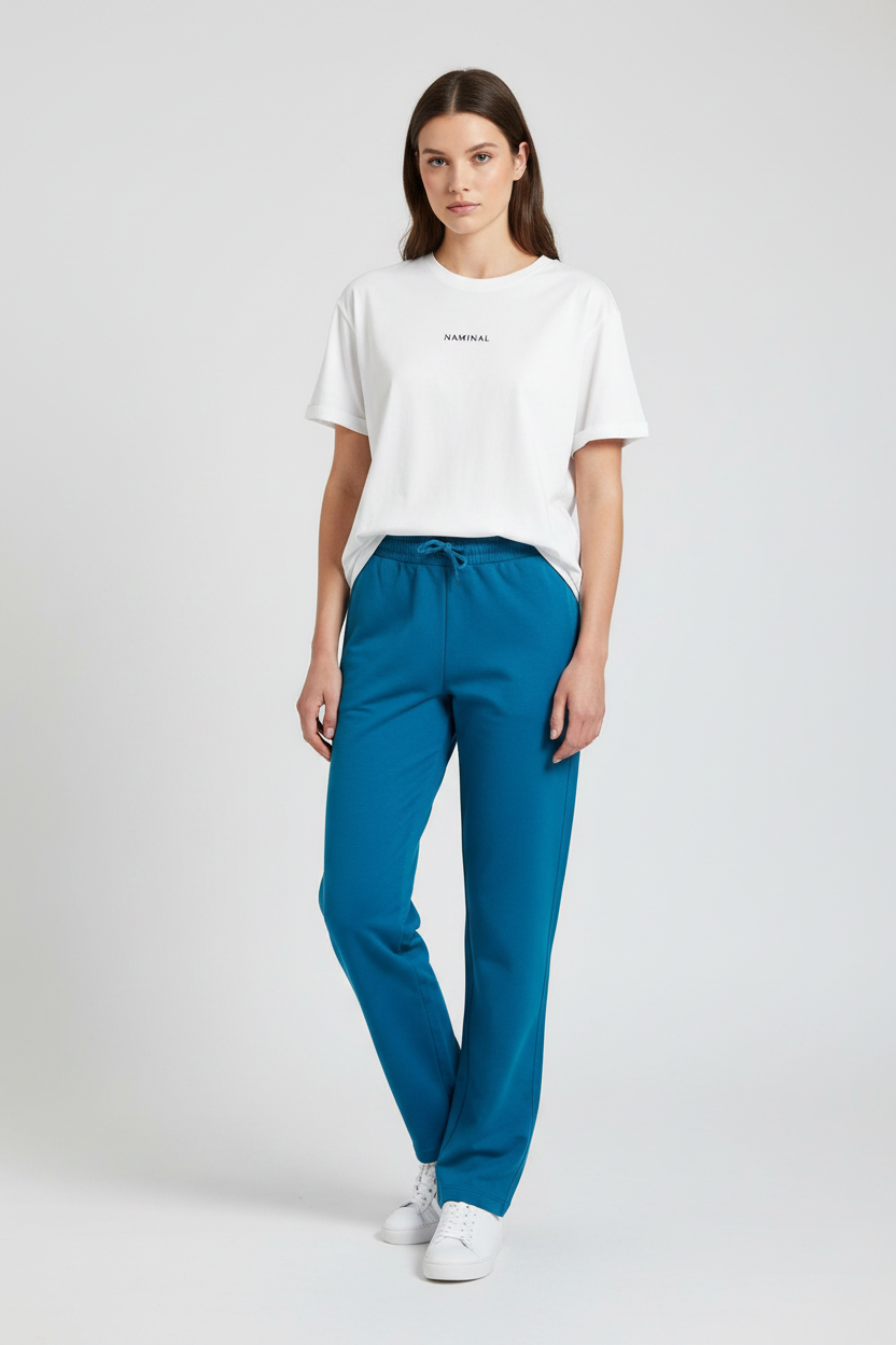 Naminal Basic Casual Pants (Wide Leg) - Petrol