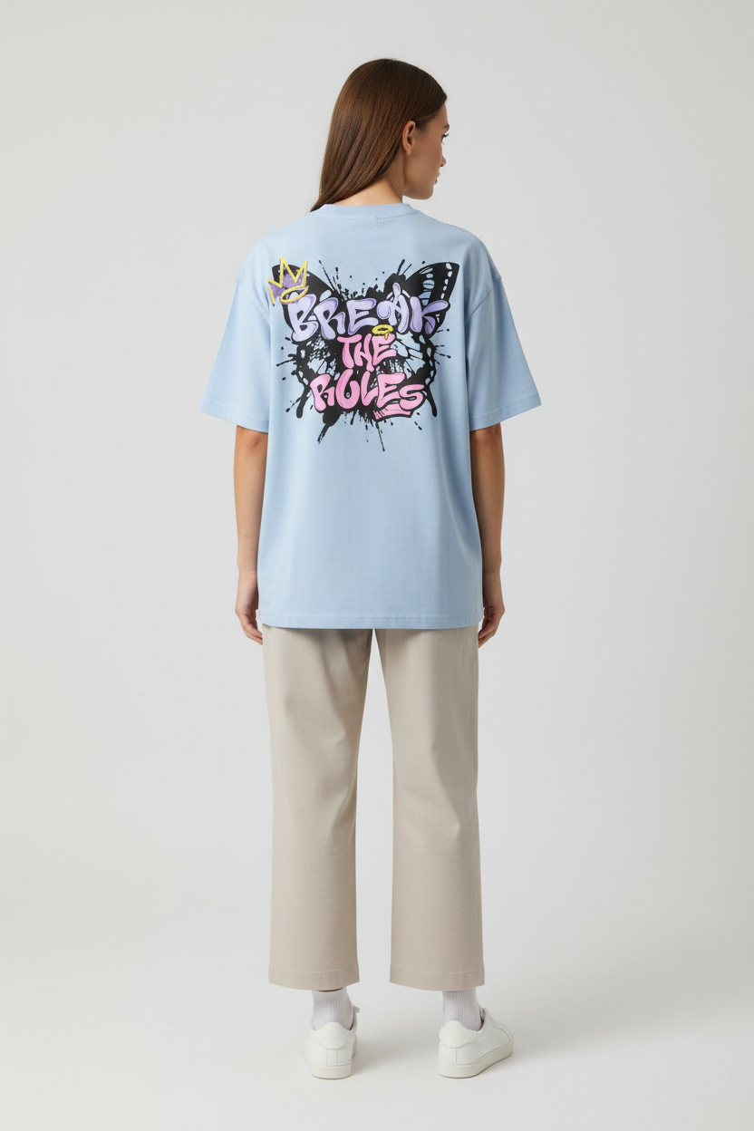 Naminal Graphic R.Neck T-Shirt (Oversize) - L.Blue