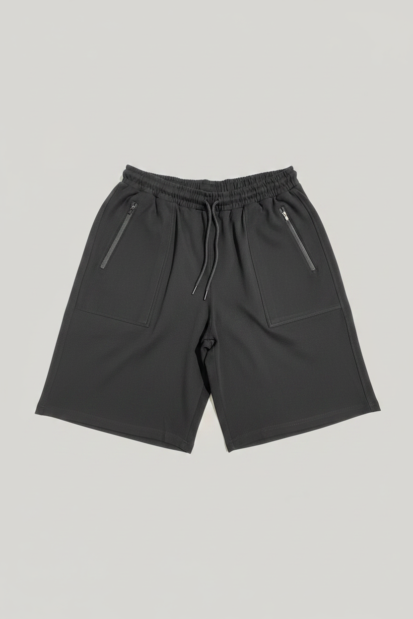 Naminal Basic Zipper Short (Oversize) - Black