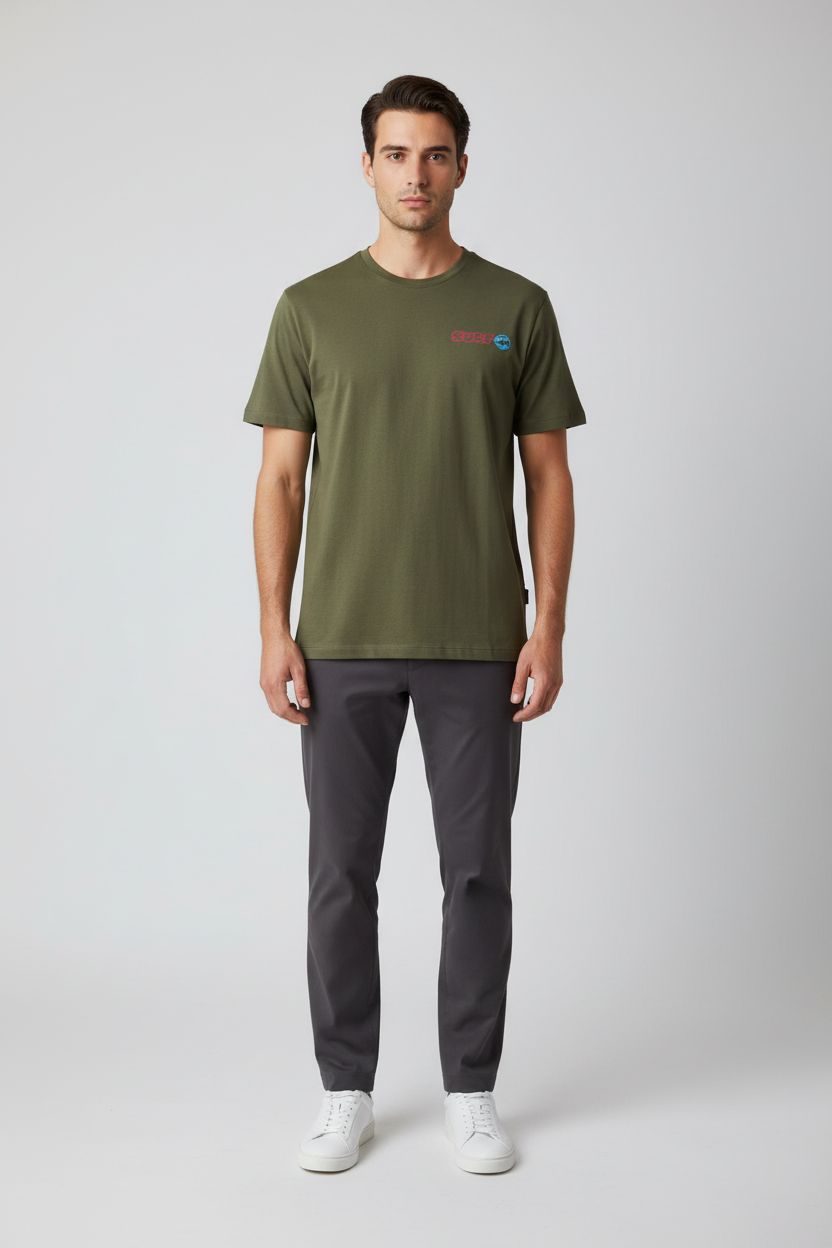 Naminal Graphic R.Neck T-Shirt (Regular) - Olive