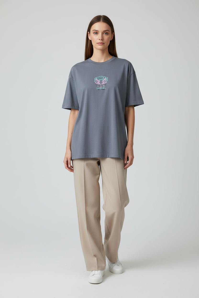 Naminal Graphic R.Neck T-Shirt (Oversize) - Gray