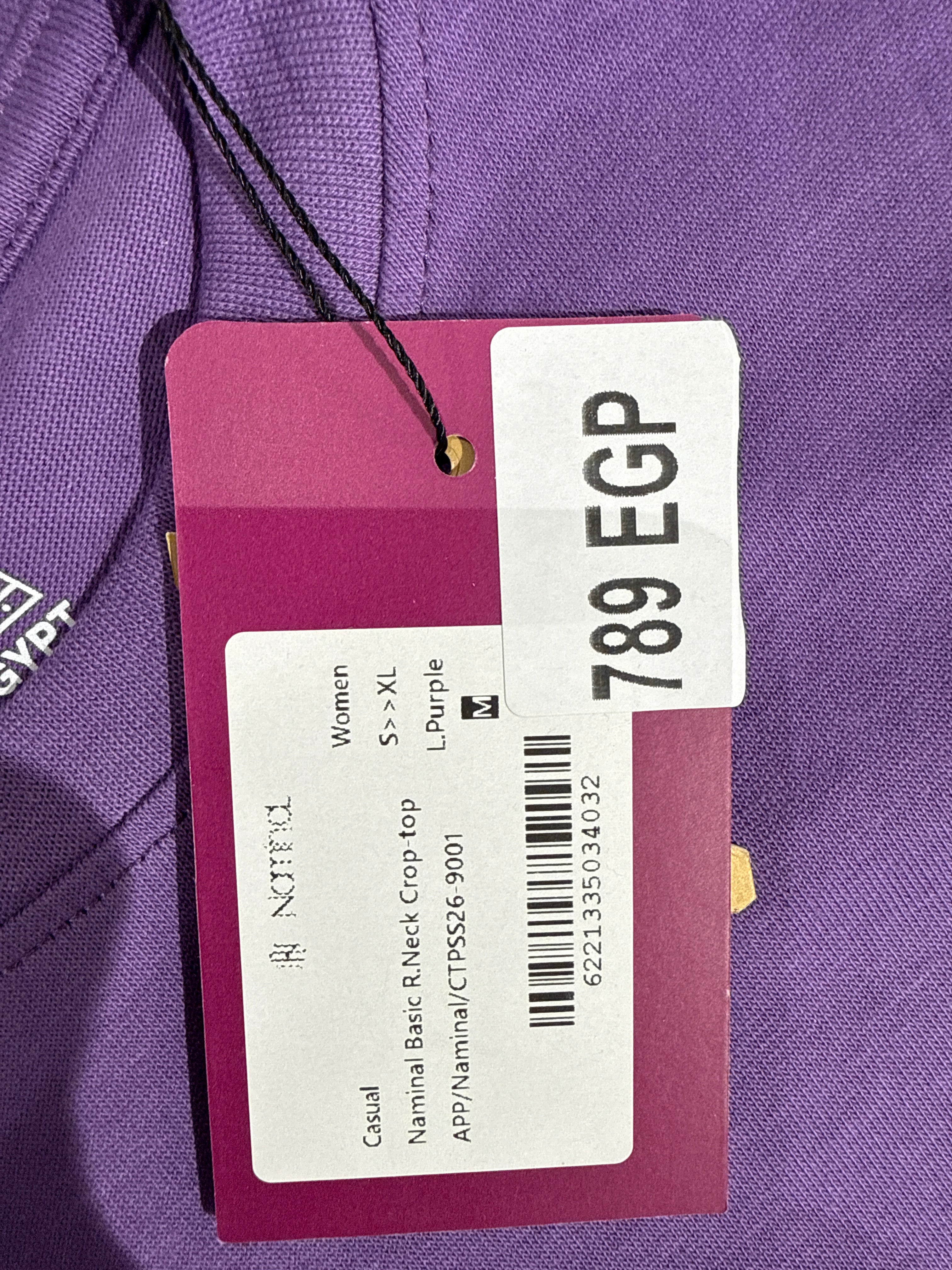 Naminal Basic R.Neck Crop-top (Relax) - L.Purple