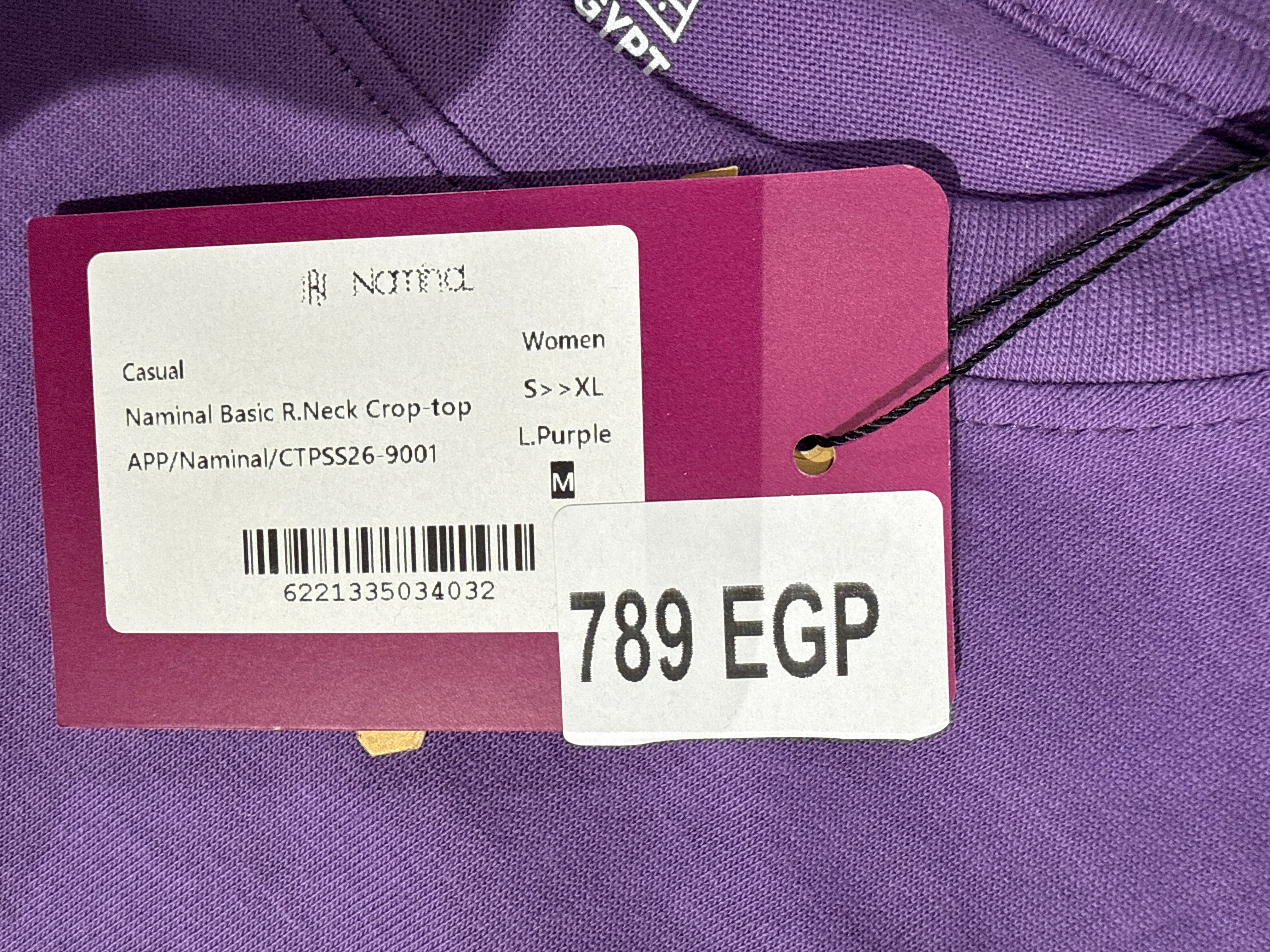 Naminal Basic R.Neck Crop-top (Relax) - L.Purple