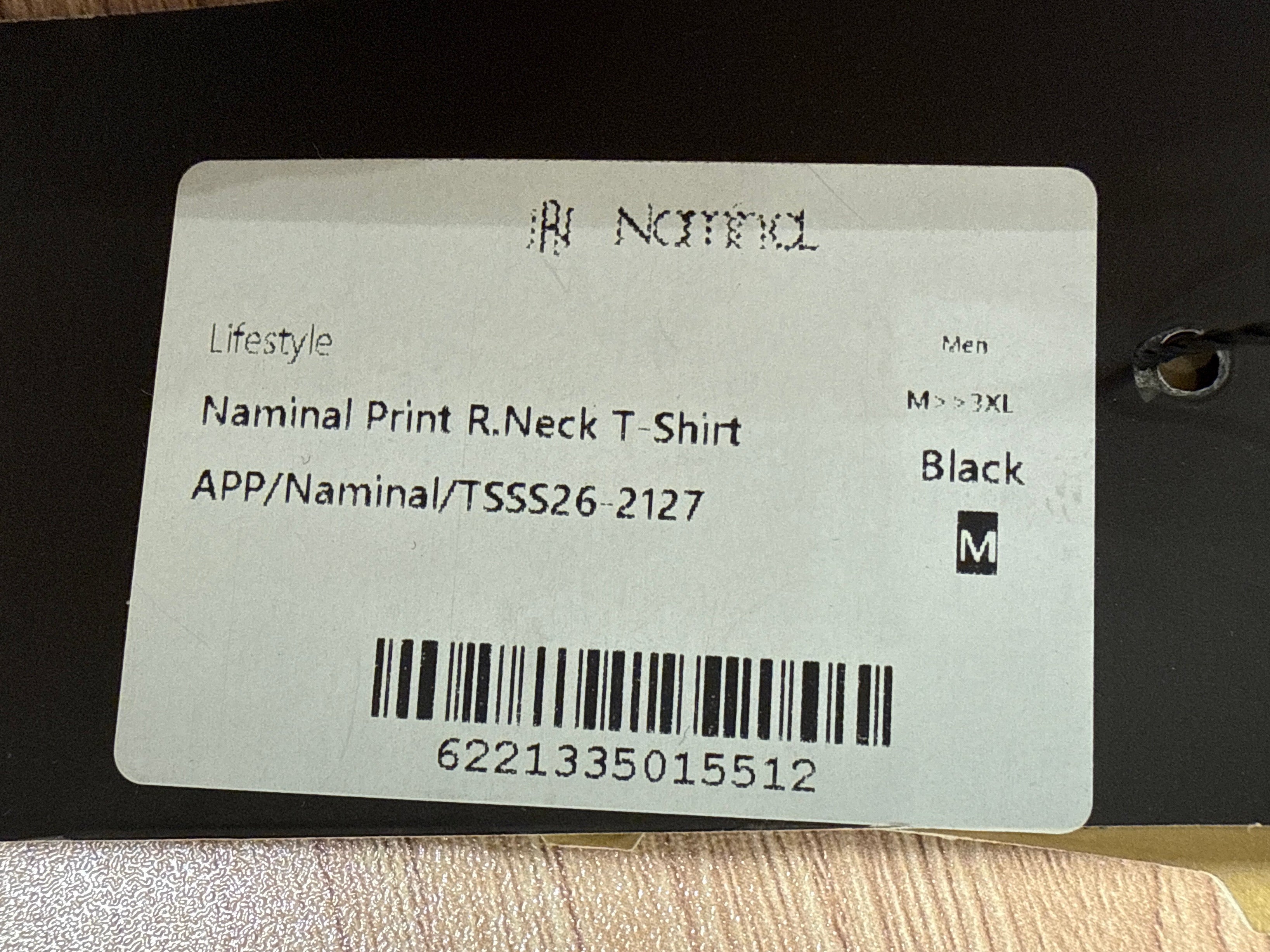 Naminal Print R.Neck T-Shirt (Regular) - Black