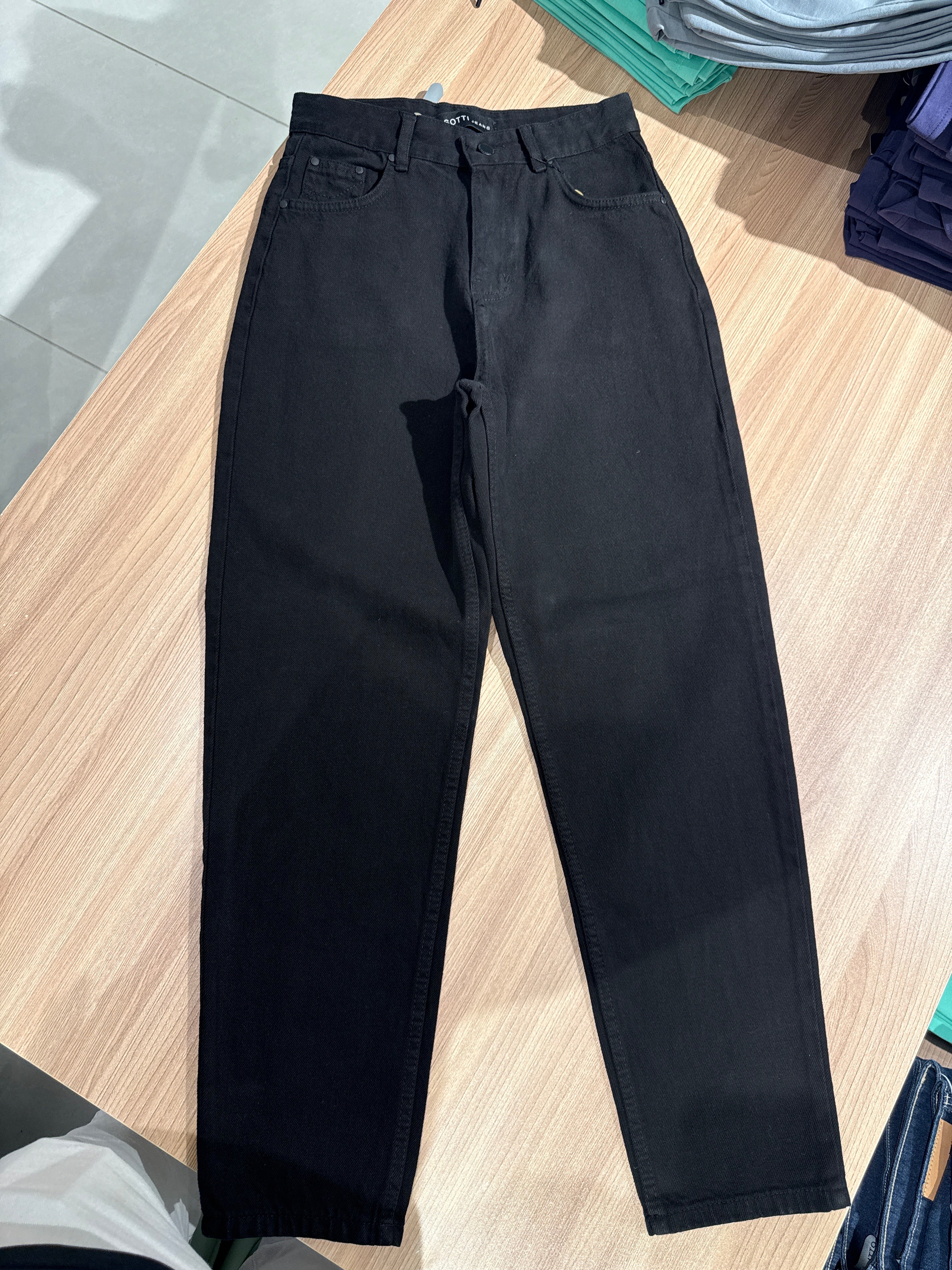 Naminal Denim Casual Pants (Wide Leg) - Black