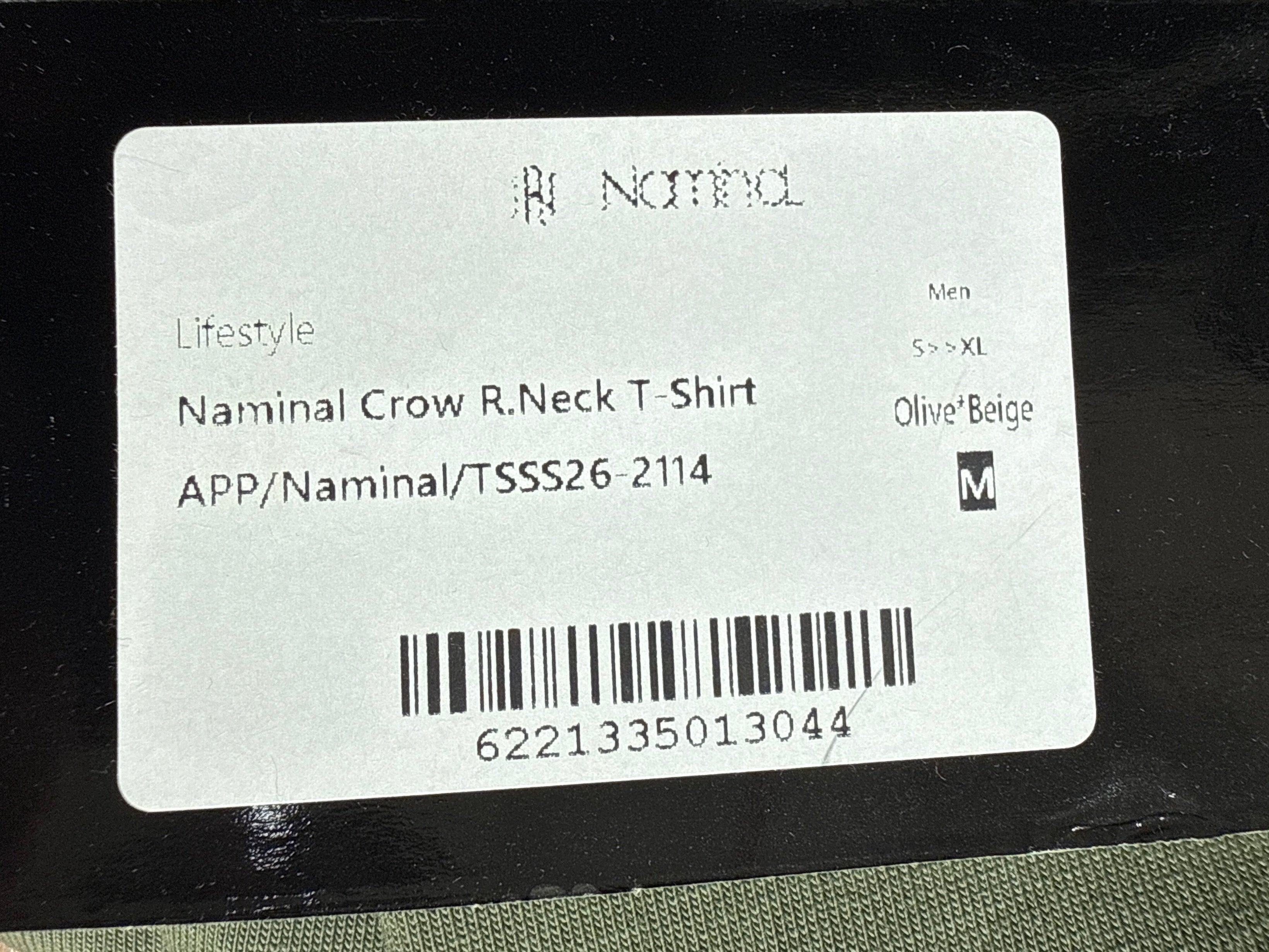 Naminal Crow R.Neck T-Shirt (Oversize) - Olive*Beige
