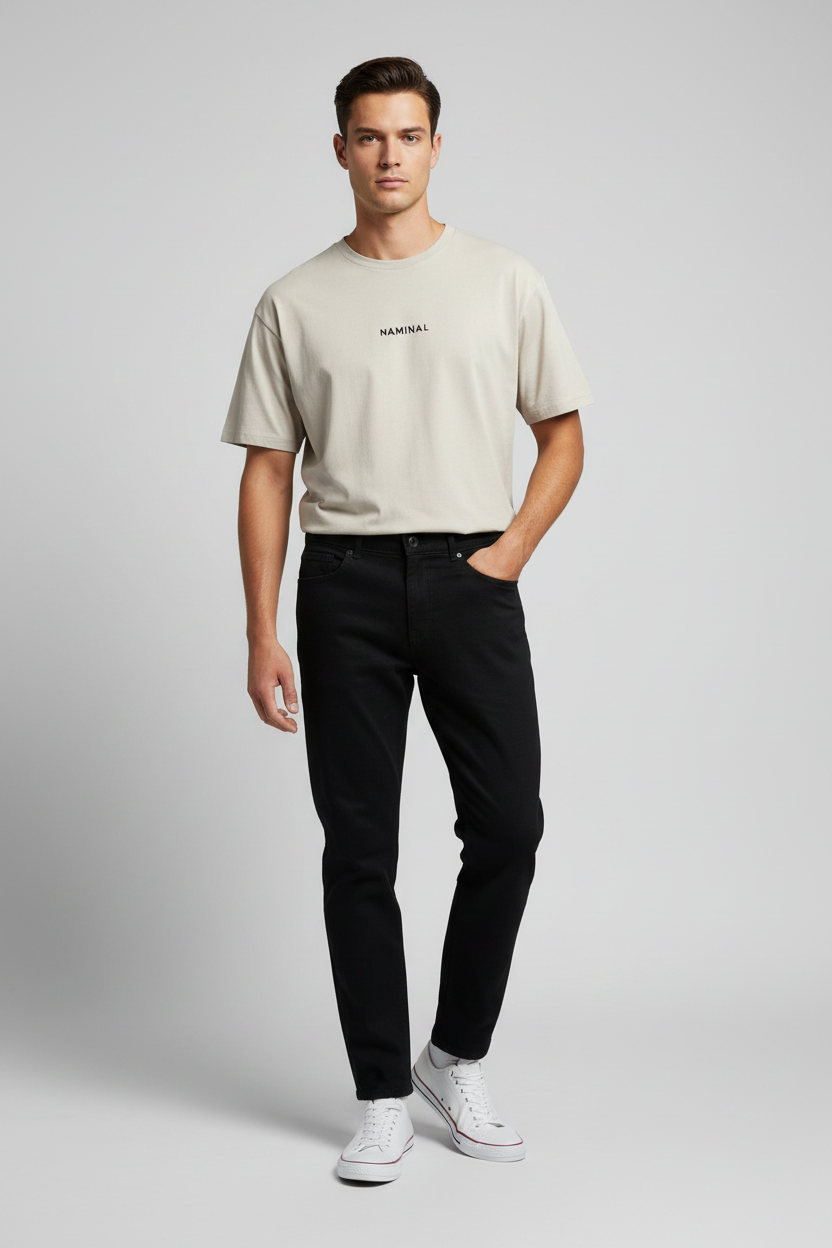 Naminal Jeans Casual Pants (Boyfriend) - Black