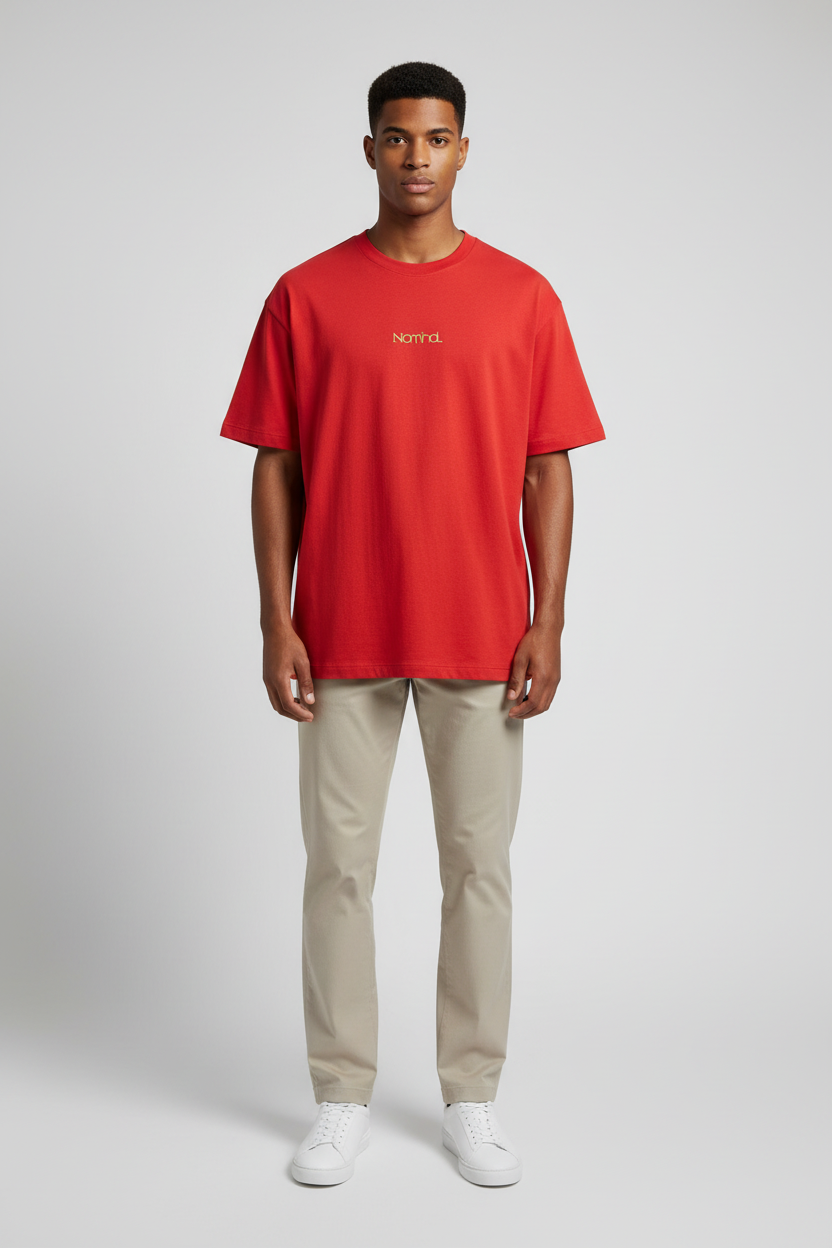 Naminal Print Casual T-Shirt (Oversize) - Red