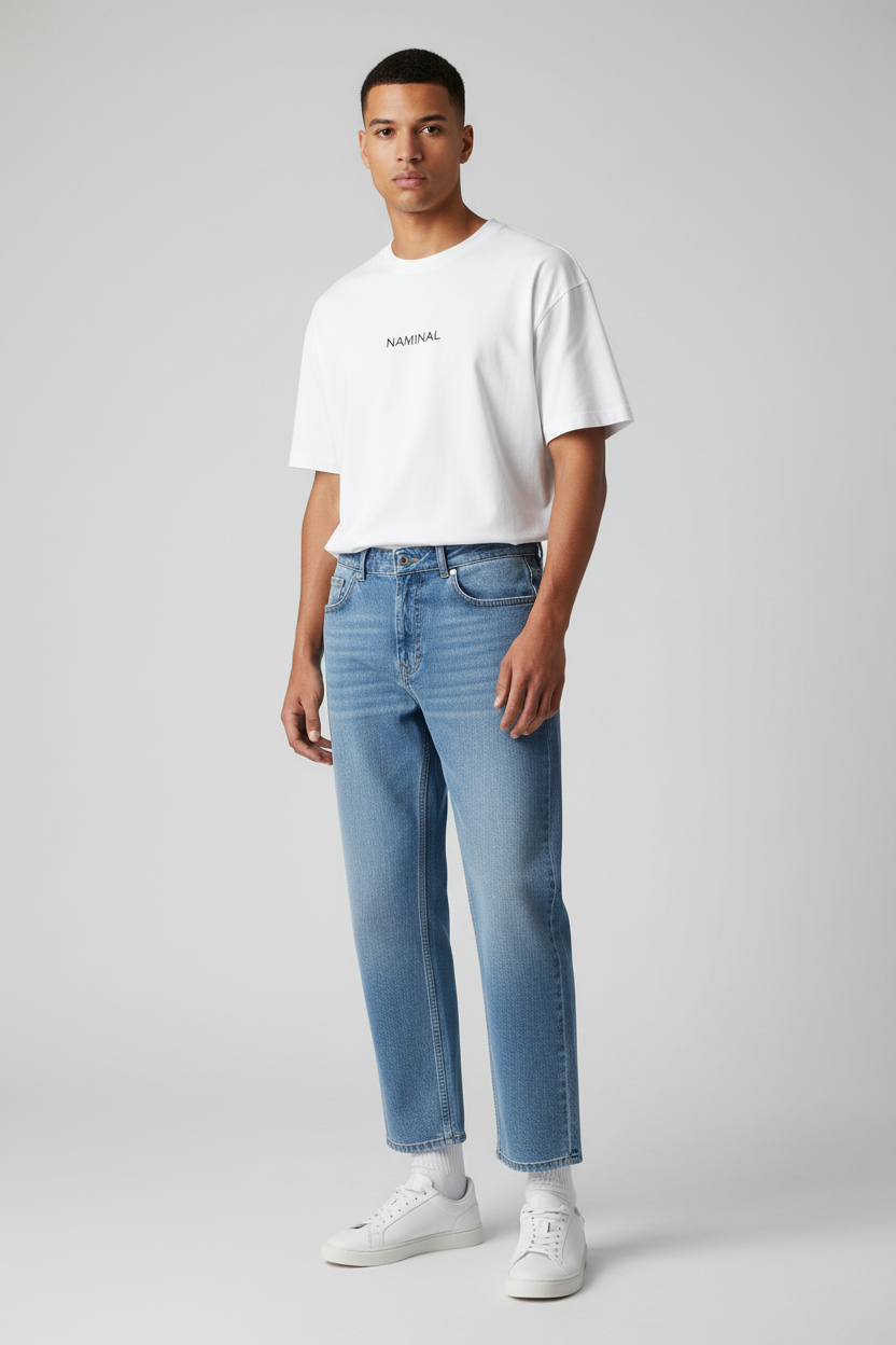 Naminal Jeans Casual Pants (Wide Leg) - Blue