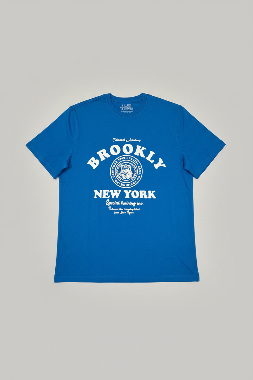 Naminal Print Casual T-Shirt (Regular) - Blue