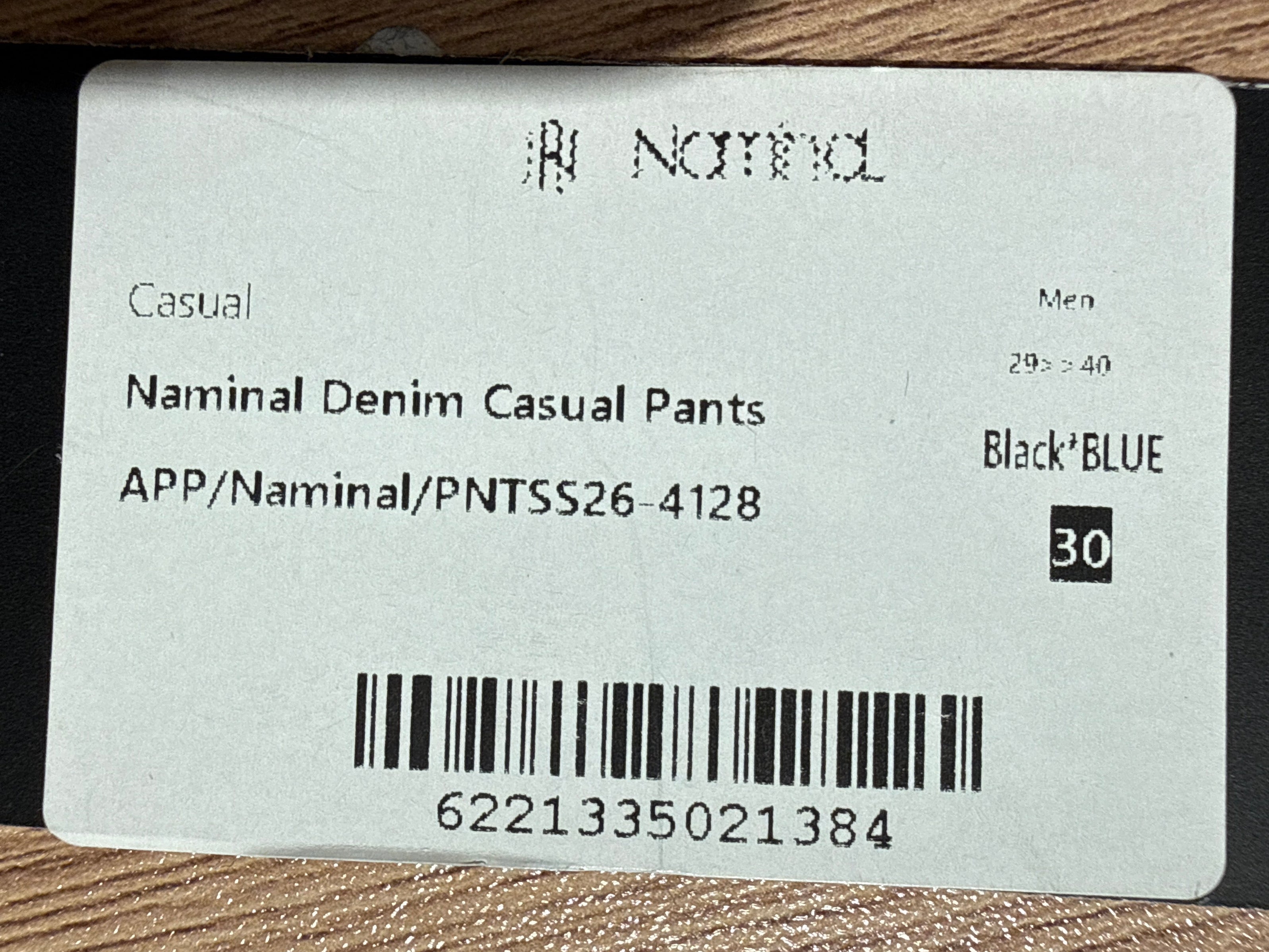 Naminal Denim Casual Pants (Straight) - Black*BLUE