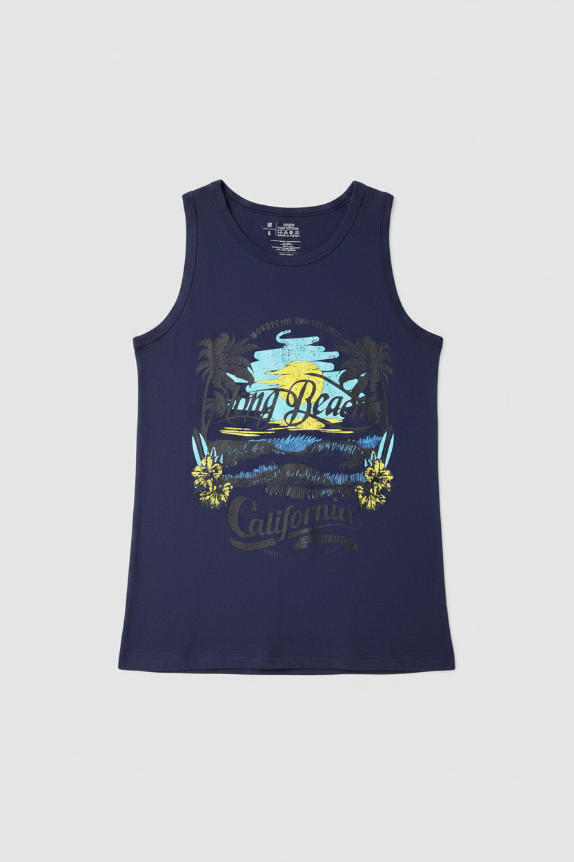Naminal Graphic Cut Tanktop (Regular) - Navy