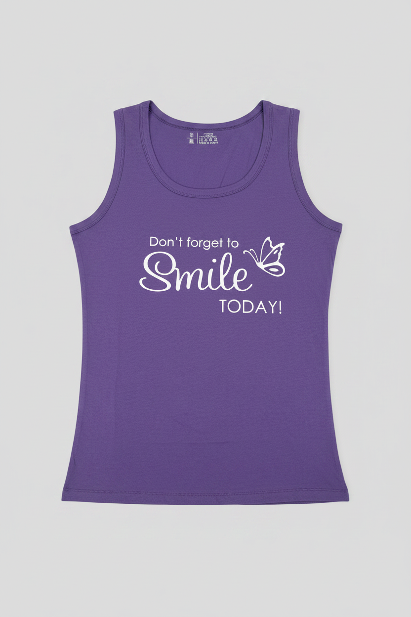 Naminal Print Casual Tanktop (Regular) - D.Purple