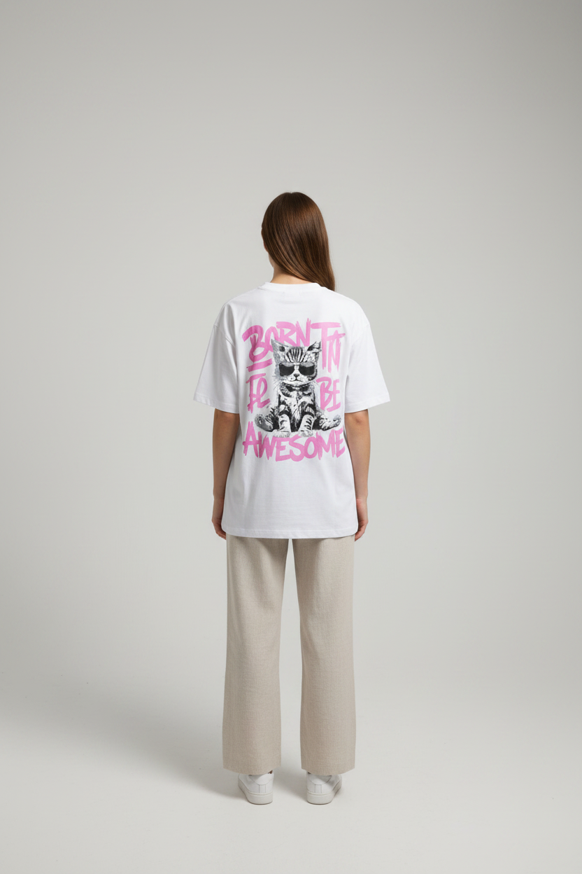 Naminal Graphic R.Neck T-Shirt (Oversize) - White