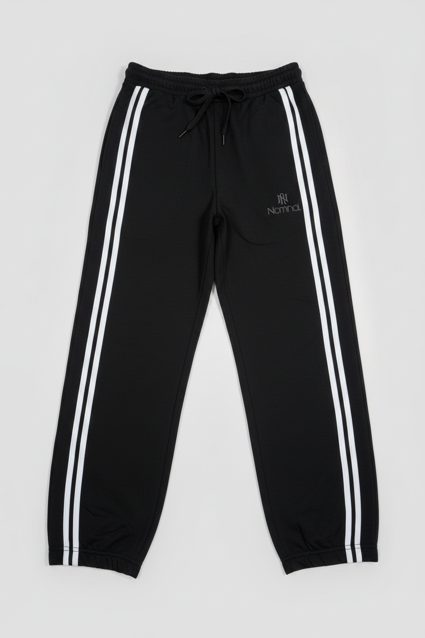 Naminal Graphic Casual Pants (Wide Leg) - Black
