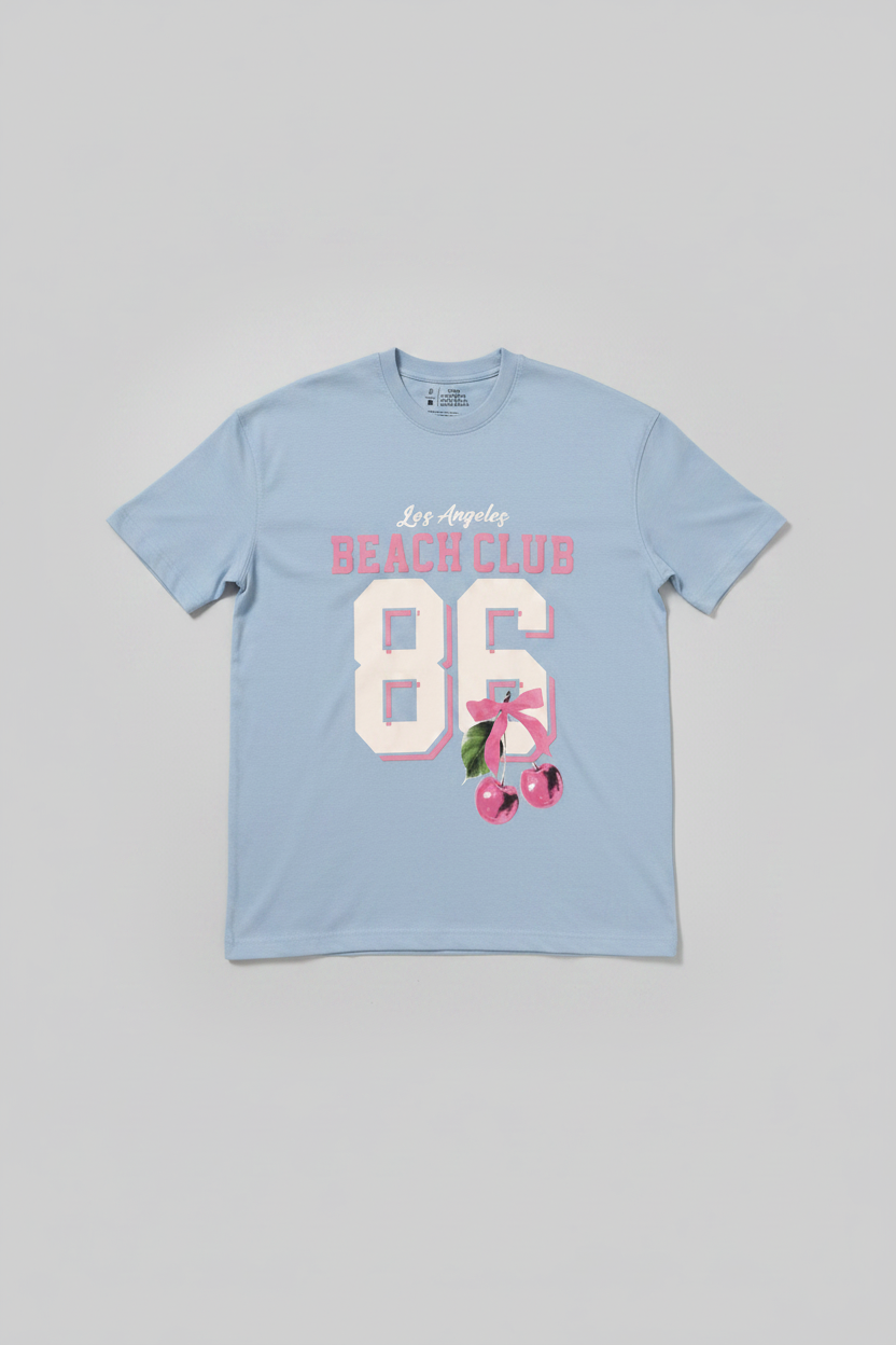 Naminal Graphic R.Neck T-Shirt (Oversize) - L.Blue