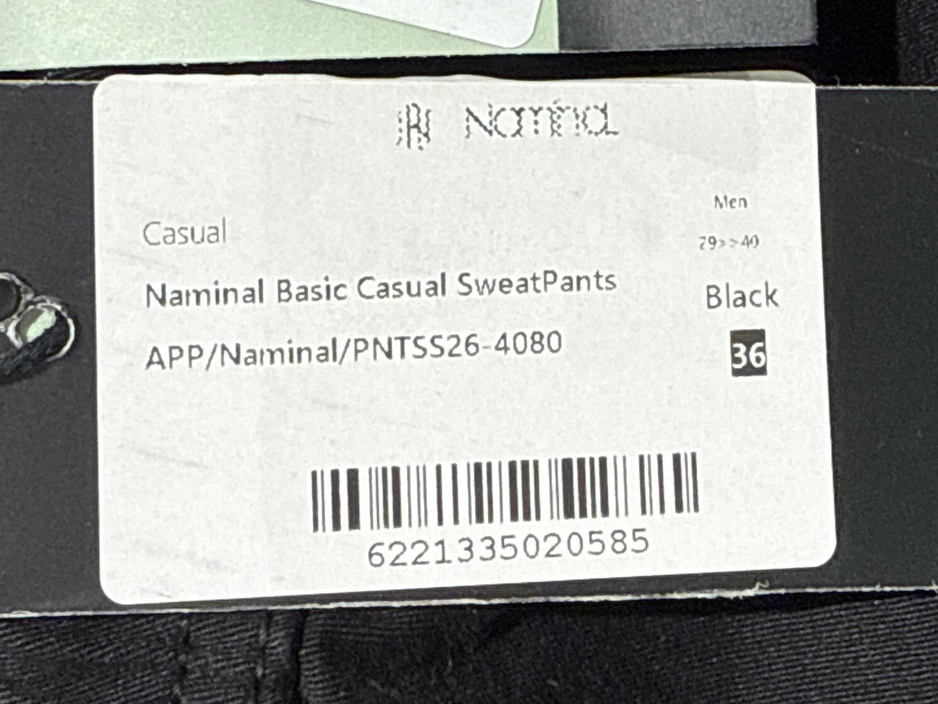 Naminal Basic Casual SweatPants (Relax) - Black