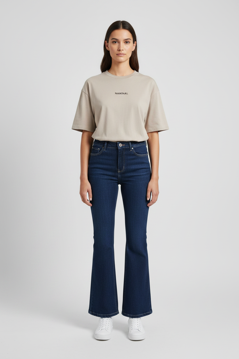 Naminal Denim Casual Pants (Wide Leg) - Blue