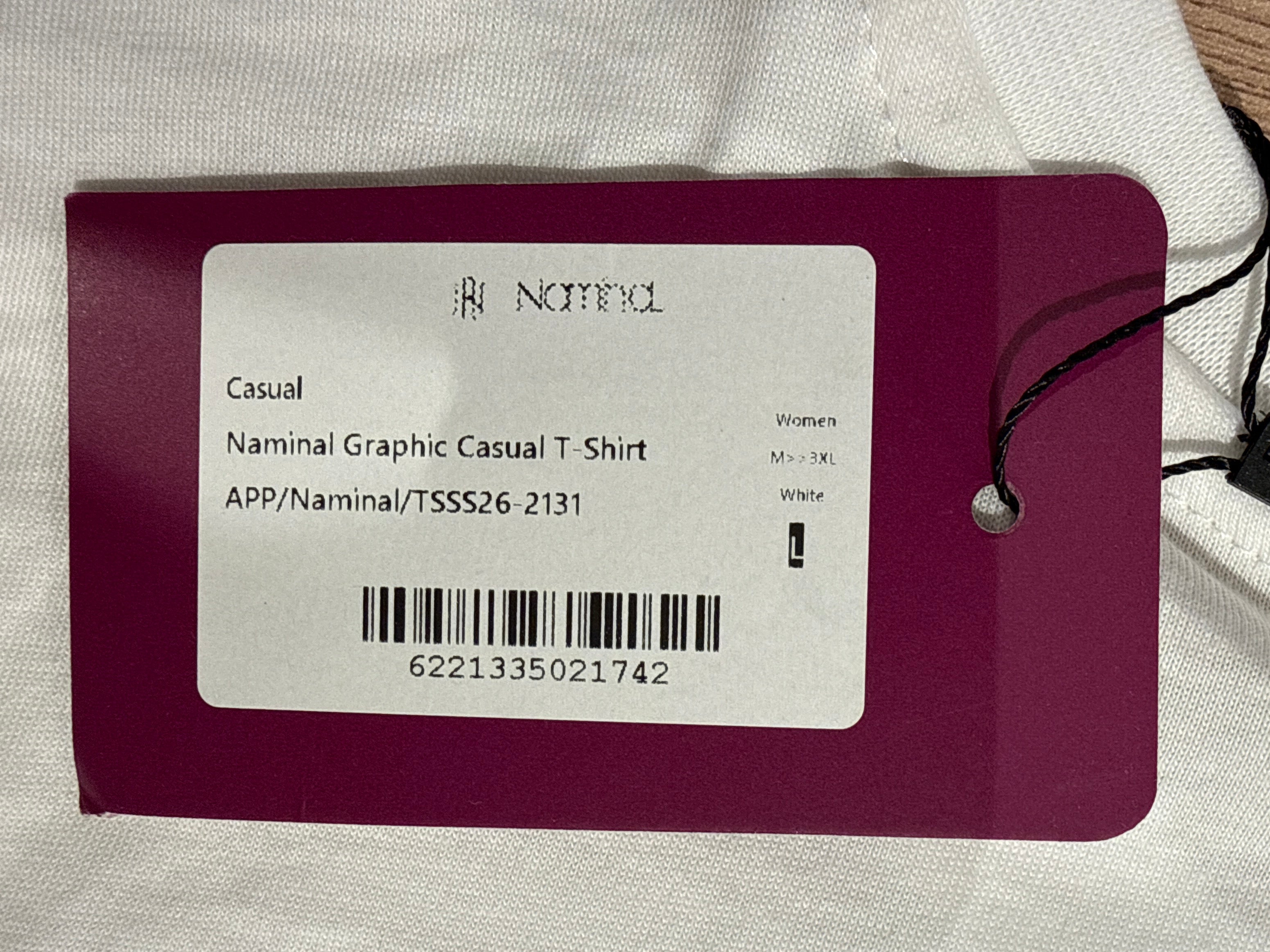 Naminal Graphic Casual T-Shirt (Regular) - White