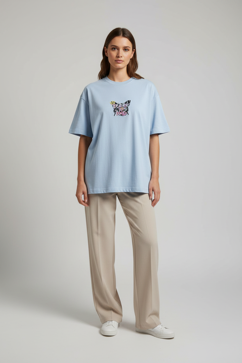 Naminal Graphic R.Neck T-Shirt (Oversize) - L.Blue