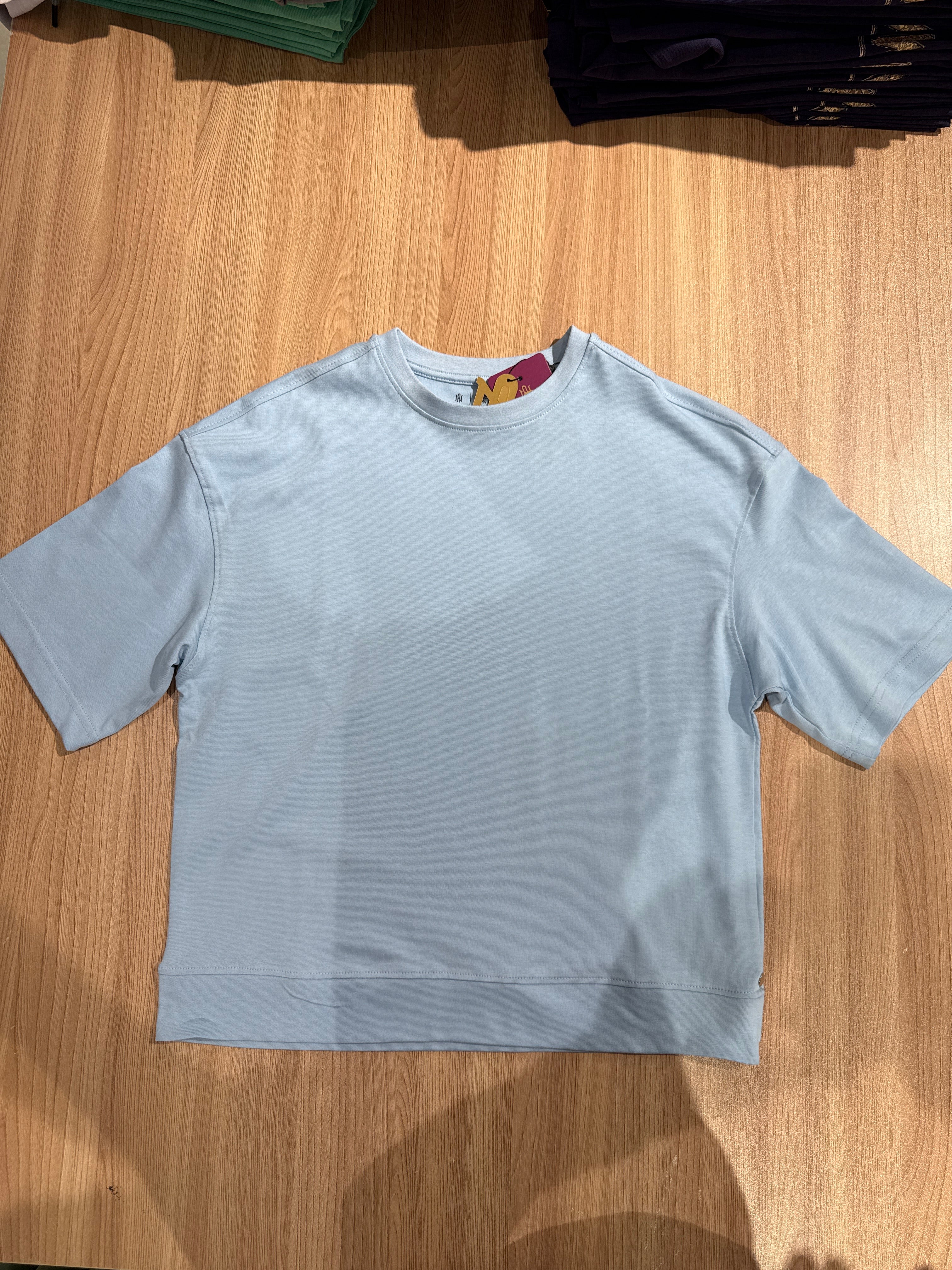 Naminal Basic R.Neck Crop-top (Relax) - BabyBlue