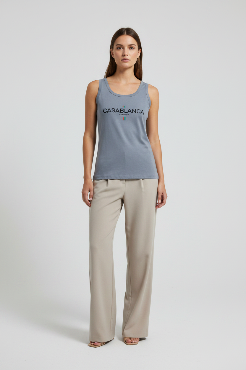 Naminal Print Casual Tanktop (Regular) - Grey