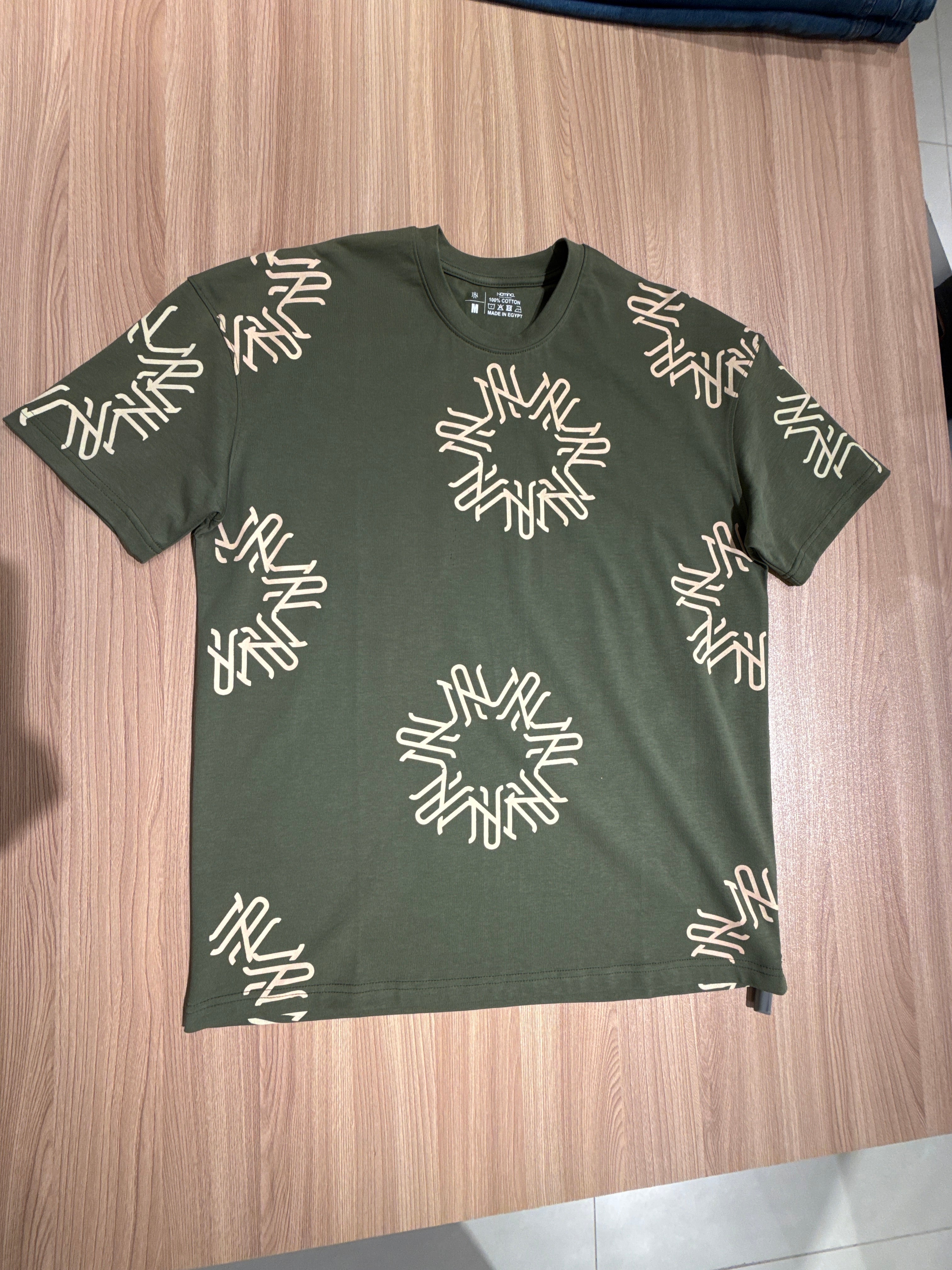 Naminal Print R.Neck Set (Oversize) - Olive