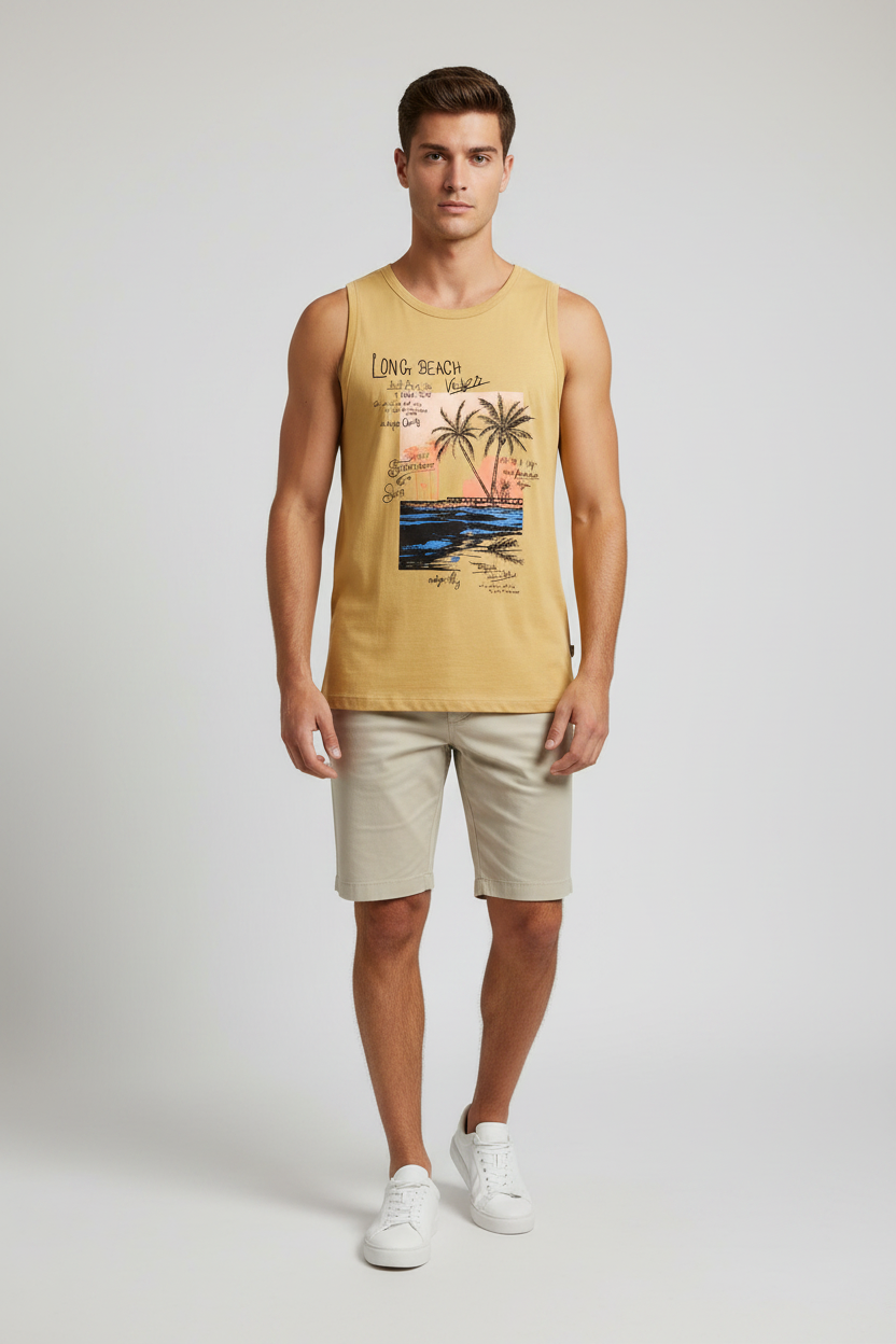 Naminal Graphic Cut Tanktop (Regular) - Beige
