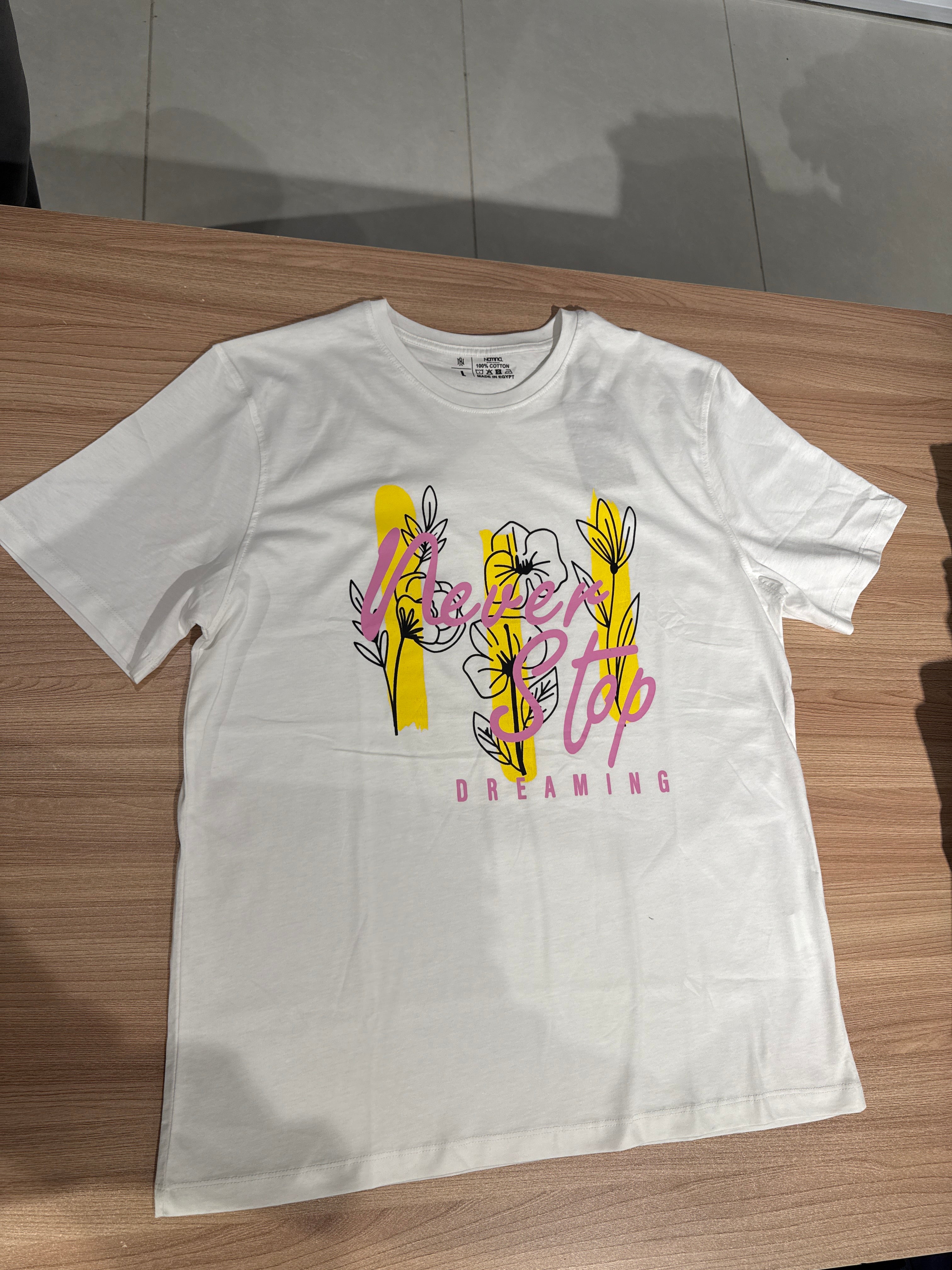 Naminal Graphic Casual T-Shirt (Regular) - White