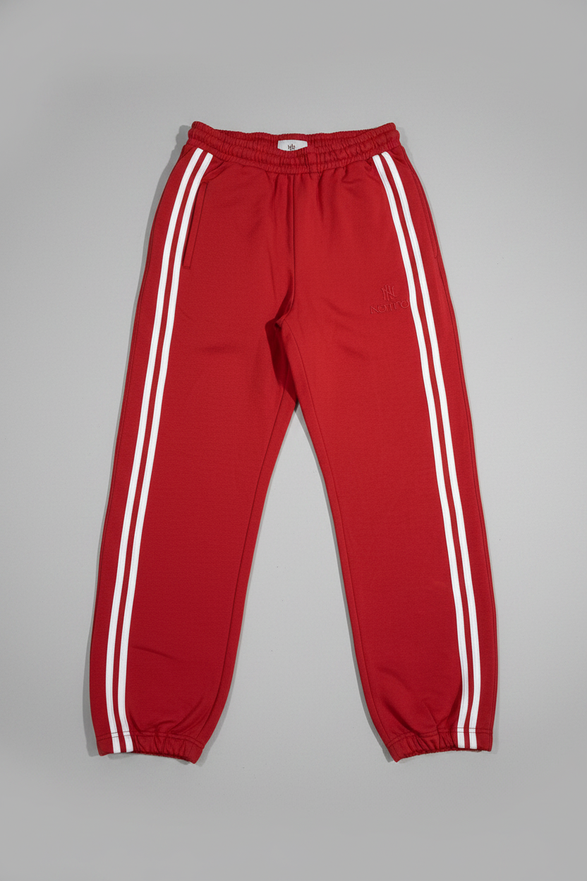Naminal Graphic Casual Pants (Wide Leg) - Red
