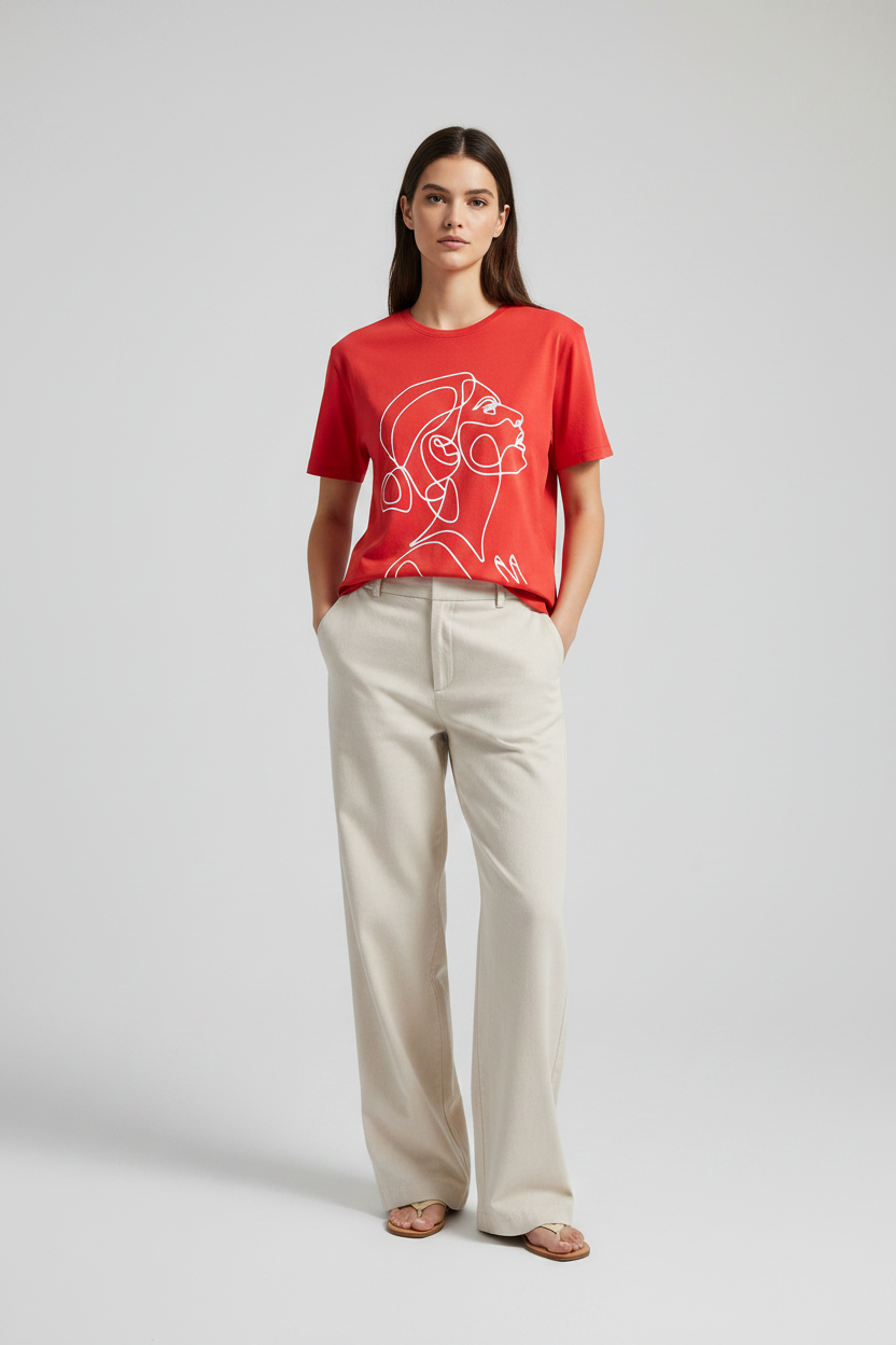 Naminal Graphic Casual T-Shirt (Regular) - Red