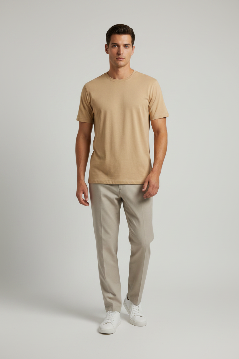 Naminal Basic R.Neck T-Shirt (Regular) - Beige