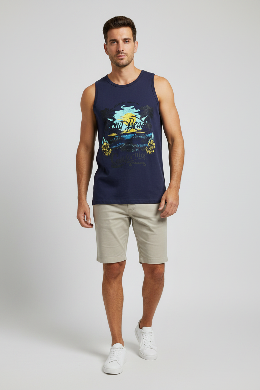 Naminal Graphic Cut Tanktop (Regular) - Navy