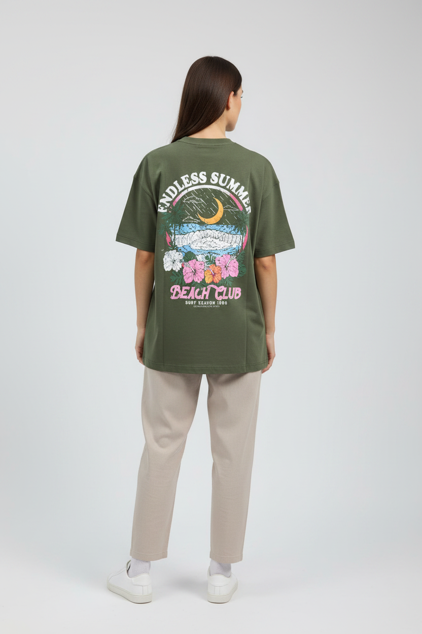 Naminal Graphic R.Neck T-Shirt (Oversize) - Olive