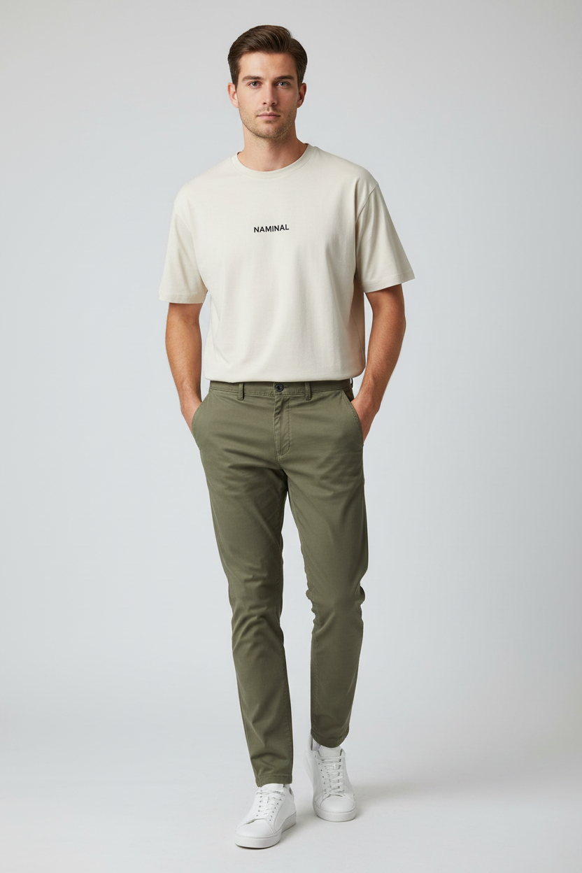 Naminal Basic Casual Pants (Regular) - Olive