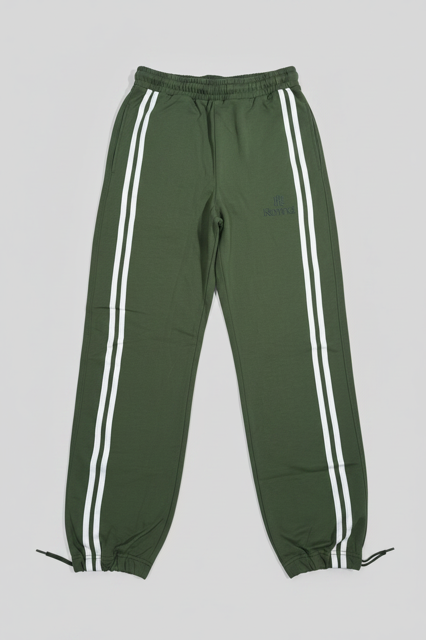 Naminal Graphic Casual Pants (Wide Leg) - Olive