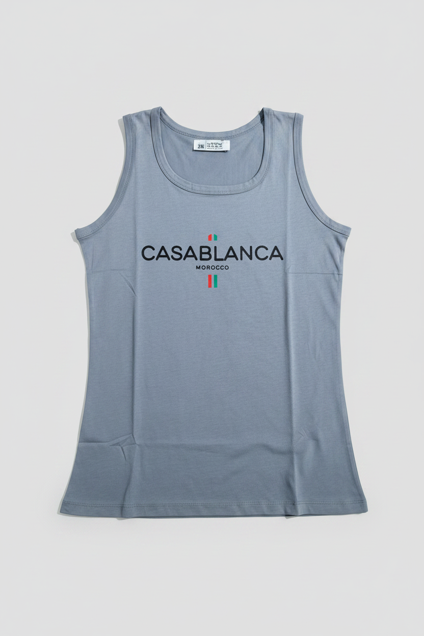 Naminal Print Casual Tanktop (Regular) - Grey