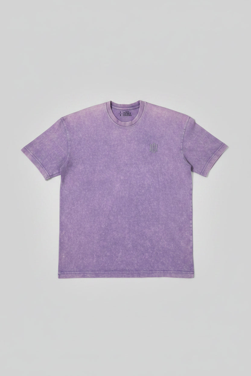 Naminal Acid-Wash Casual T-Shirt (Oversize) - Lavender