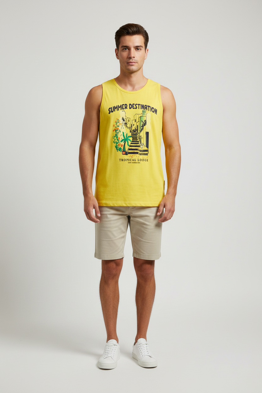 Naminal Graphic Cut Tanktop (Regular) - Yellow