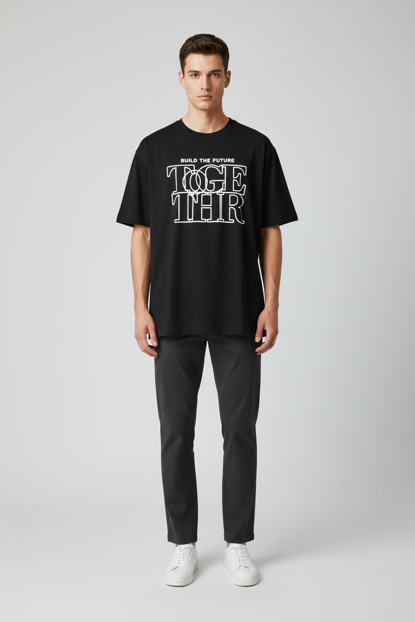 Naminal Graphic R.Neck T-Shirt (Regular) - Black