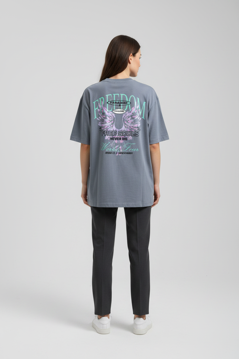 Naminal Graphic R.Neck T-Shirt (Oversize) - Gray