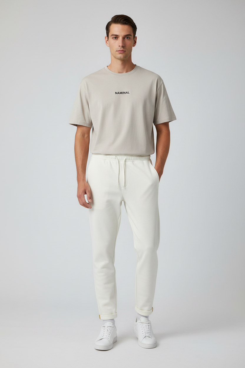 Naminal Basic Casual Pants (Straight) - White