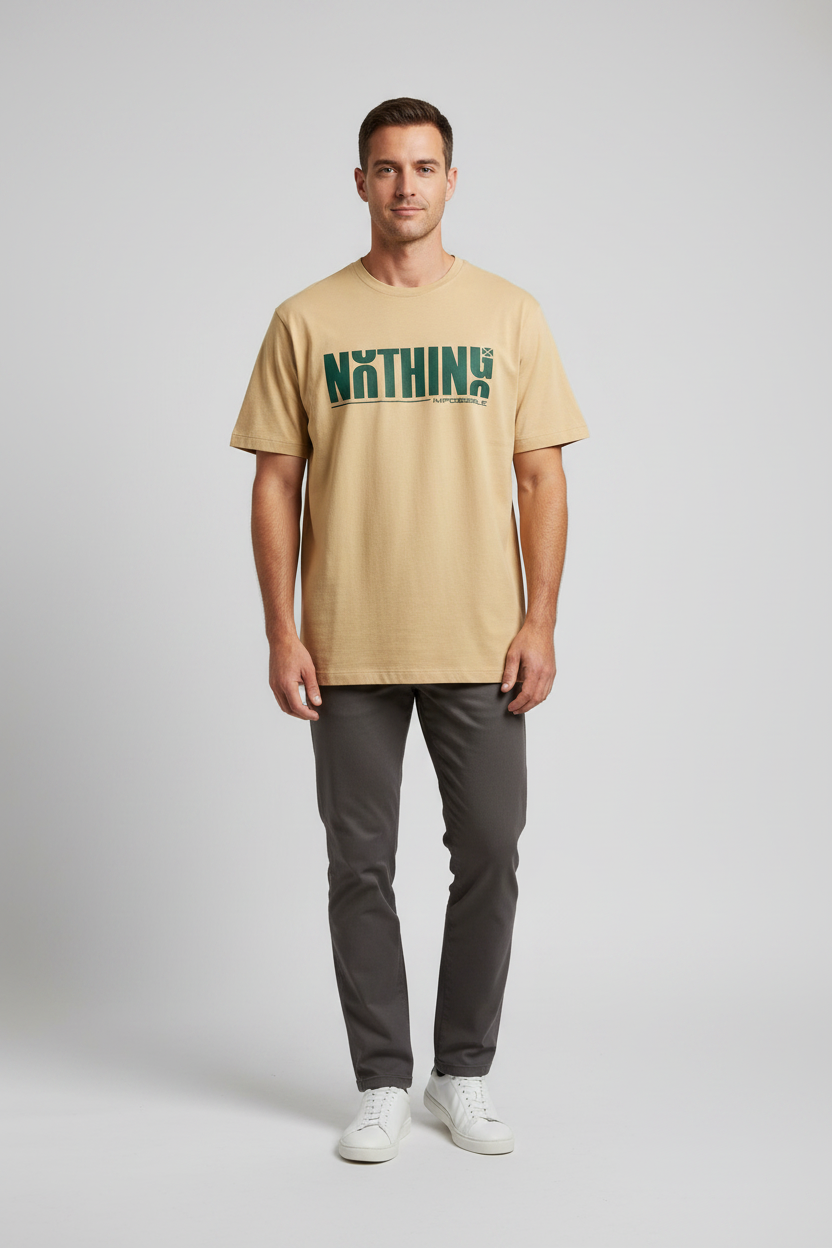Naminal Graphic R.Neck T-Shirt (Regular) - Beige