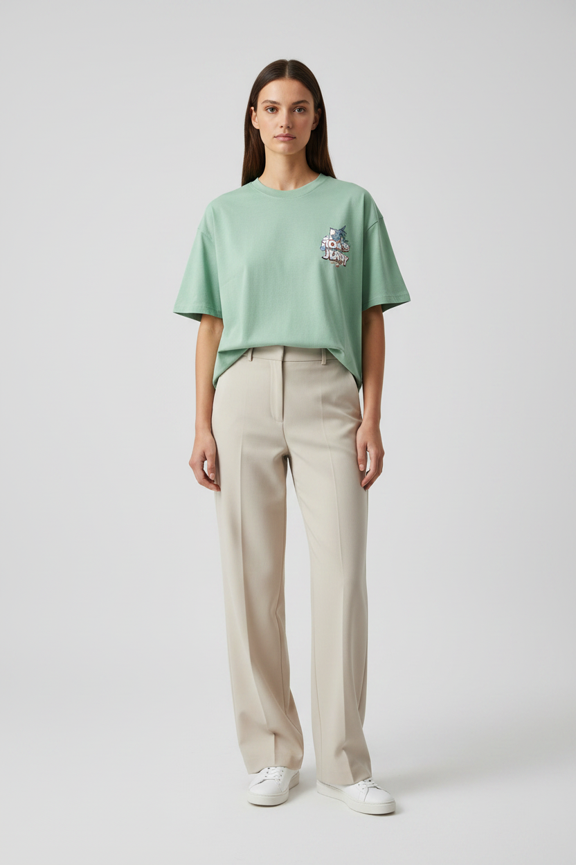 Naminal Graphic R.Neck T-Shirt (Oversize) - Mint