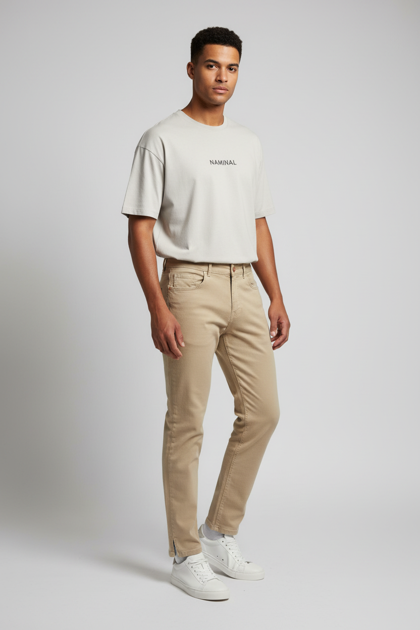 Naminal Basic Casual Pants (Regular) - Beige